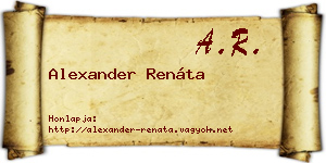 Alexander Renáta névjegykártya
